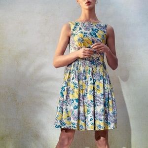Emily & Fin Modcloth yellow floral sundress XS 0-2